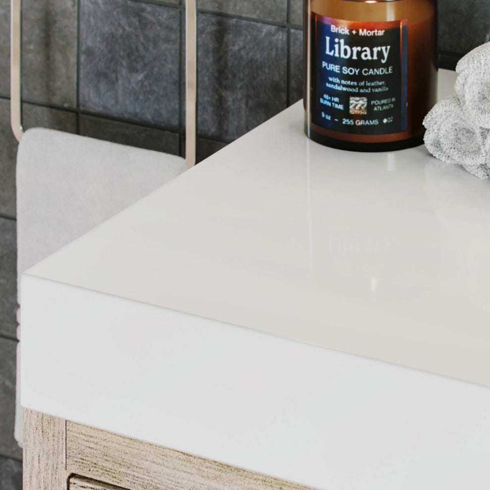 Boutique Bath Vanity, Natural Wood, 48", Single Sink, Freestanding