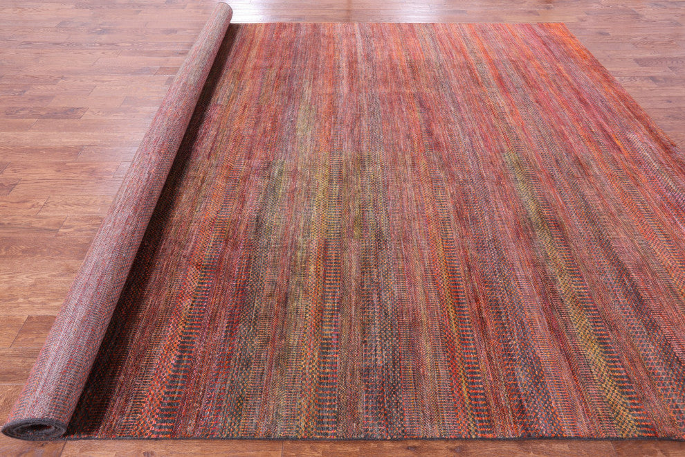 10' 0" X 14' 3" Super Savannah Gabbeh Hand Knotted Wool & Silk Rug - Q13069