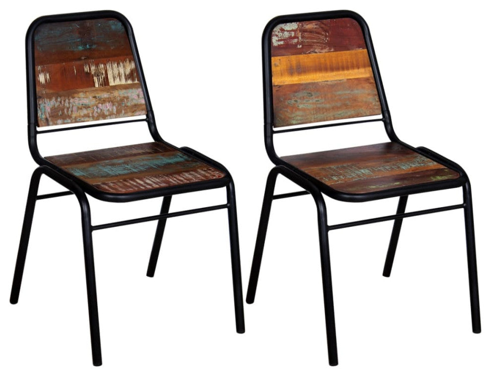vidaXL Dining Chairs 2 pcs Solid Reclaimed Wood