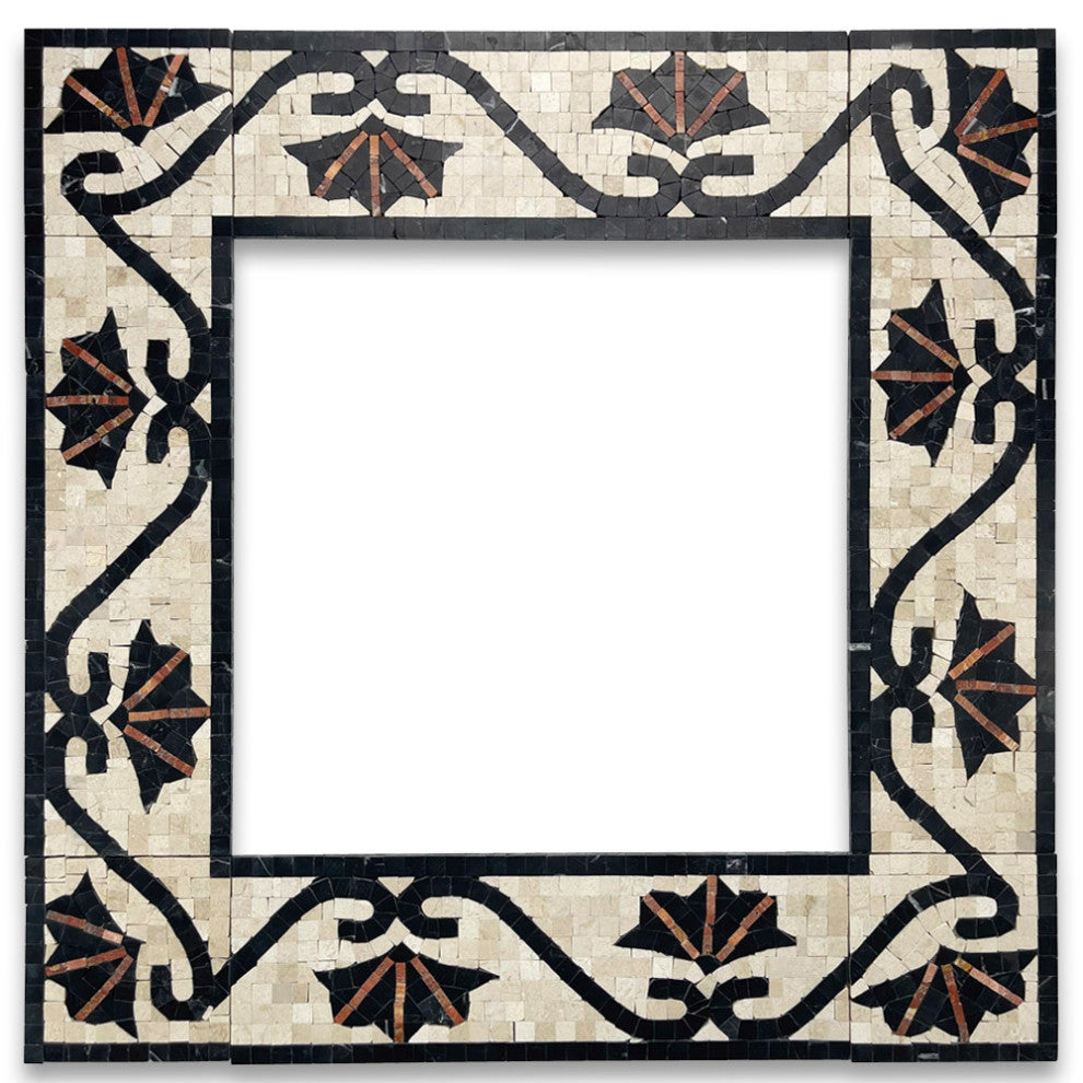 Marble Mosaic Border Shower Listello Tile Carnation Red 4x12 Polished, 1 piece