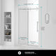 Frameless Clear Sliding Shower Door With Tempered Glass - Shower Bathroom Door, Satin Nickel, 60" X 75", Single Sliding Door