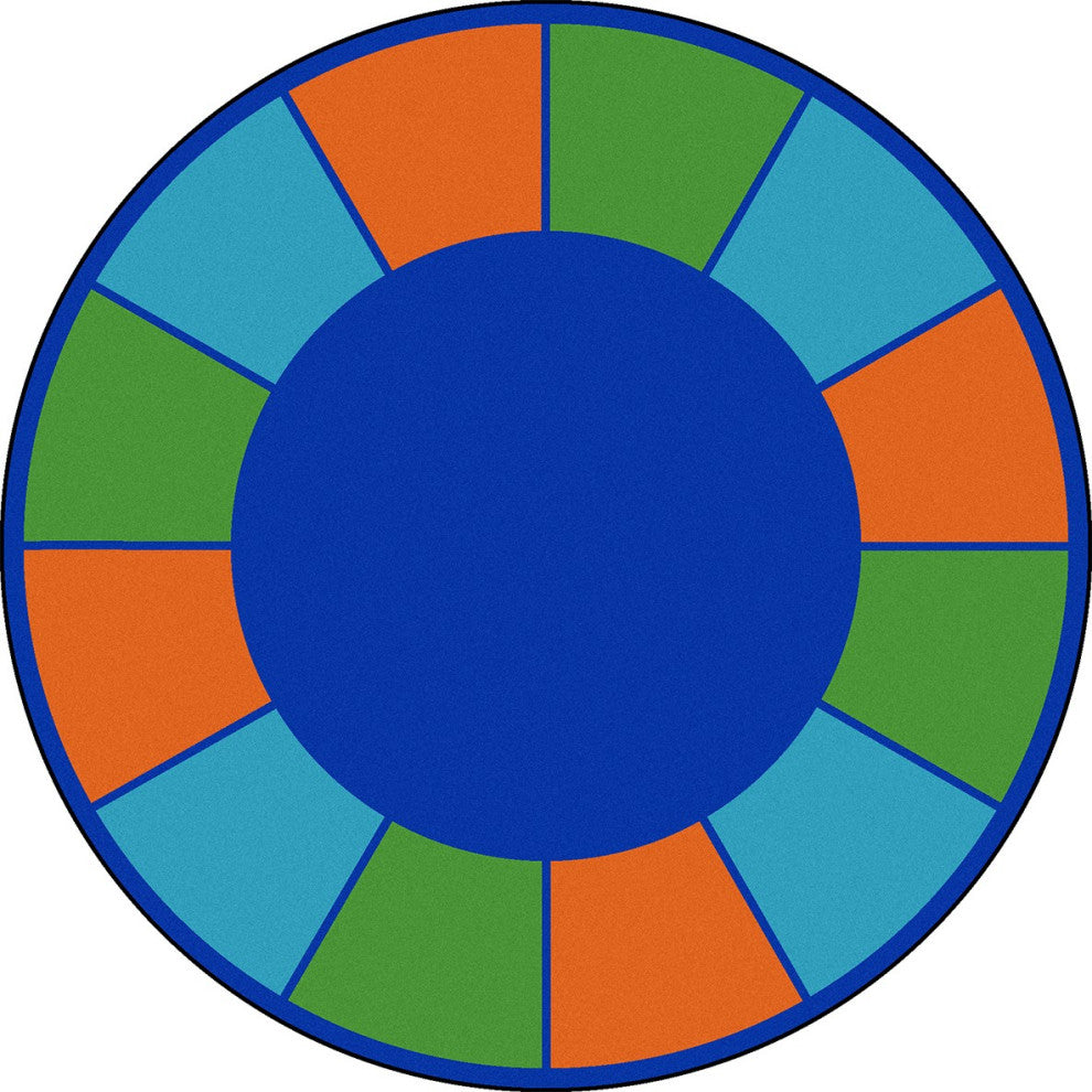 Squares To Spare 13'2" Round Area Rug, Color Multi
