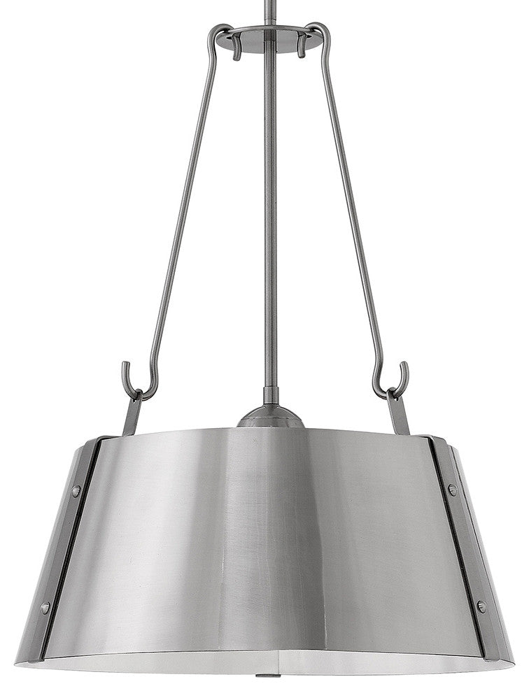 Hinkley Cartwright Large Drum Pendant, Polished Antique Nickel