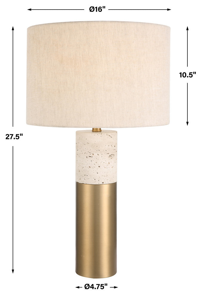 Uttermost Gravitas Elegant Brass and Stone Lamp