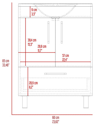 Otello Single Bathroom Vanity, White