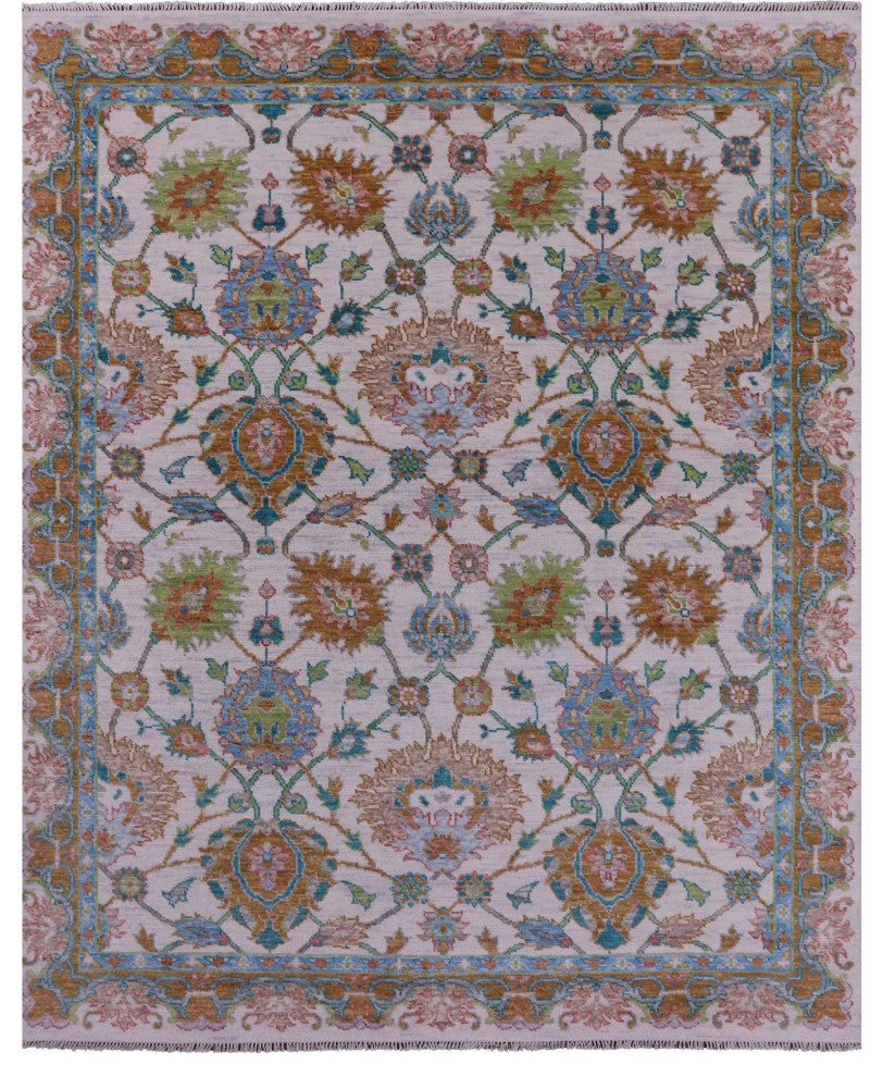 7' 10" X 9' 6" Handmade William Morris Wool Rug - Q15650