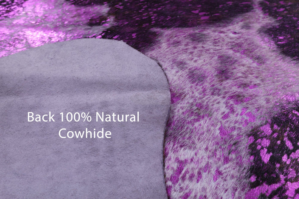 Pink Metallic Cowhide Rug 6' 2" X 6' 1" C2145