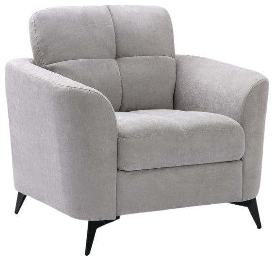Callie Woven Fabric Chair, Light Gray