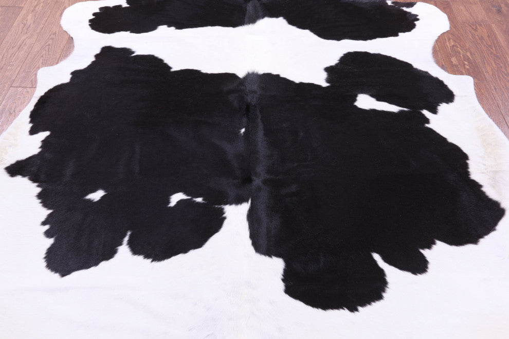 Black and White Natural Cowhide Rug 7' 3" X 6' 4" C1523