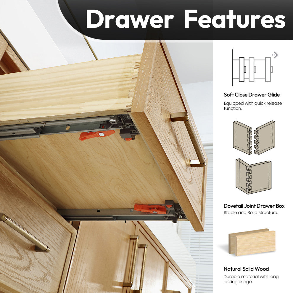 Vera Bath Vanity with Stone Top, Washed Ash Grey, 36", Single Vanity, No Mirror