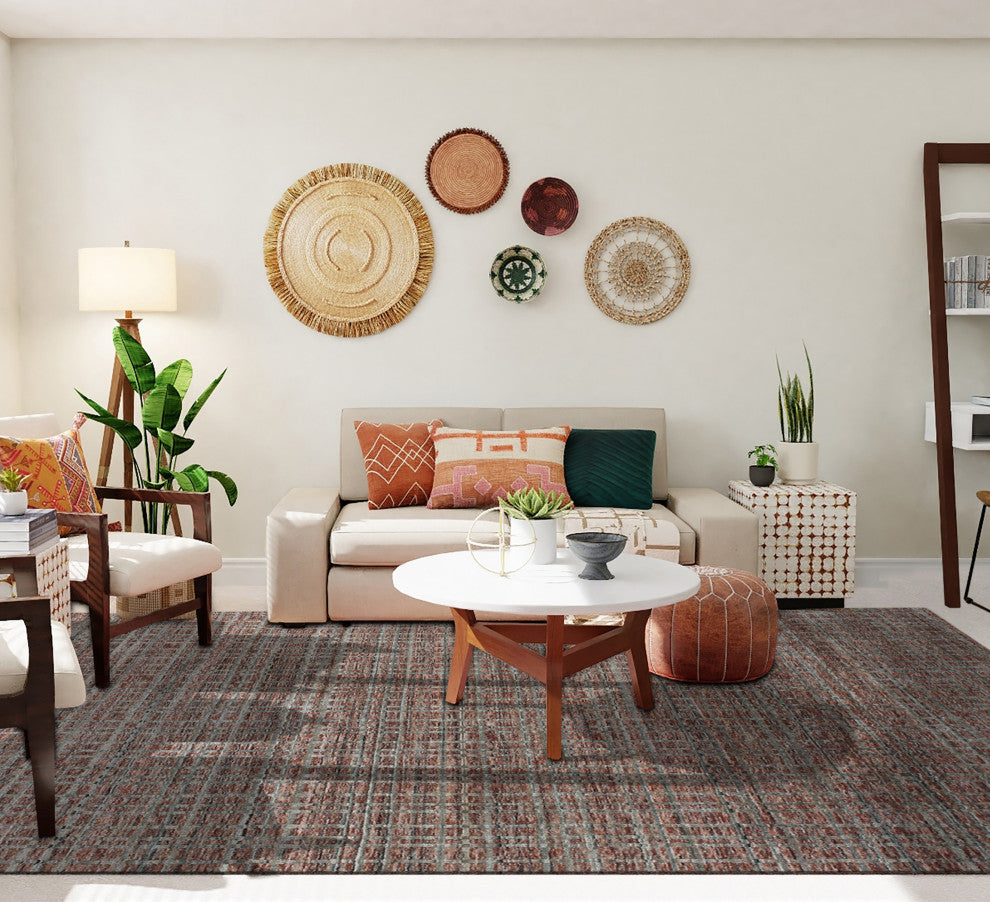 Paradise Area Rug, Brick Red, 3' x 5', Geometric