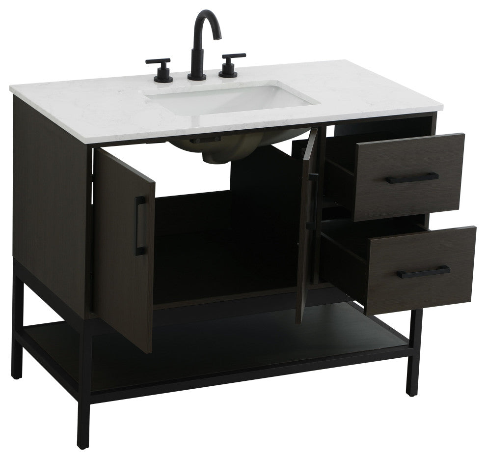 Home Living 42" Single Bathroom Vanity, Mocha Brown