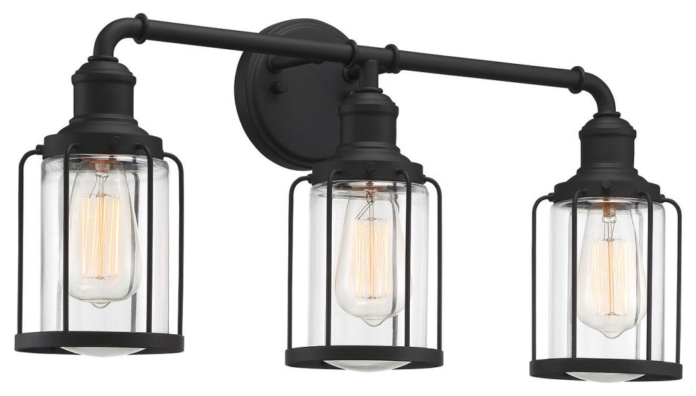 Quoizel LUD8624 3 Light 24"W Vanity Light - Earth Black