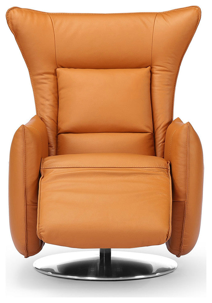 Hyland Reclining Chair with Swivel Base and Top Grain Leather