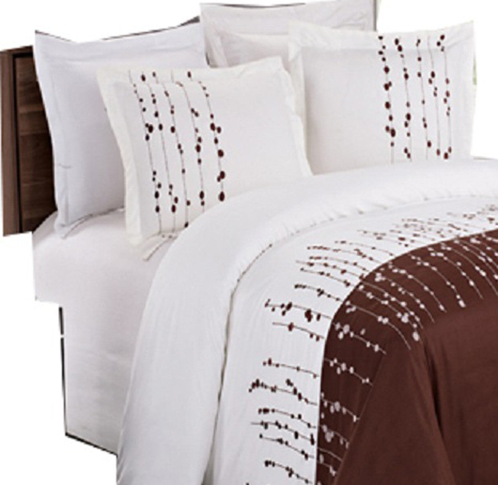 Ellis Embroidered 100% Microfiber 3-Piece Duvet Cover Set, King/Cal King