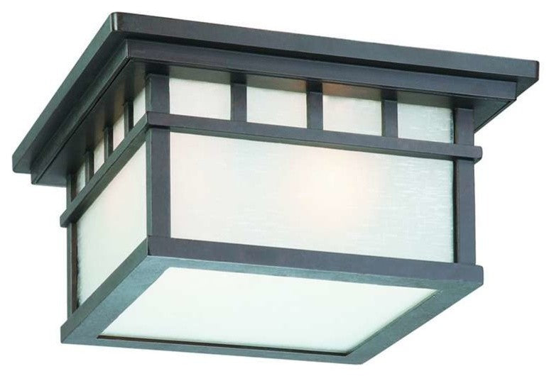 2-Light Exterior Ceiling Mount, Olde World Iron