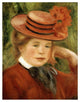 "Girl with a Red Hat" Digital Paper Print by Pierre-Auguste Renoir, 25"x32"