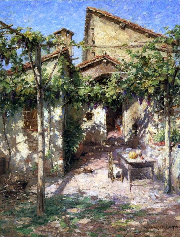 Emma Lampert Cooper A Courtyard Scene, 21"x28" Gallery Wrapped Canvas Print