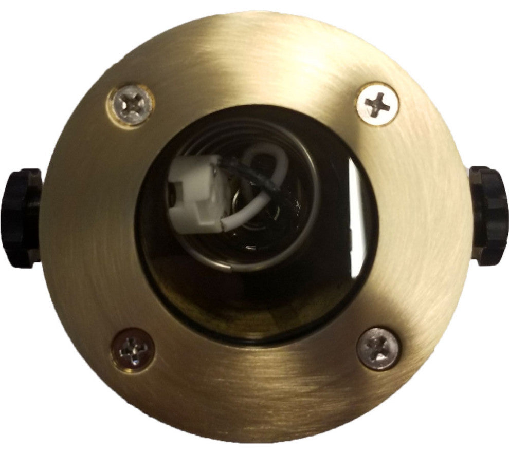 Solid Brass Underwater LED Light Kit, 3 pcs, Brass, Glare Shield, Warm White