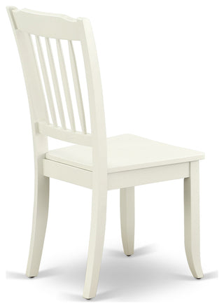 Shda3-Lwh-W 3Pc Round 42 Inch Table And 2 Vertical Slatted Chairs