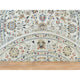 Powder White, Hand Knotted, Nain Design, 250 KPSI Wool Round Rug, 4'1"x4'1"