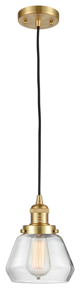 Fulton 1 Light Mini Pendant, Satin Gold, Clear