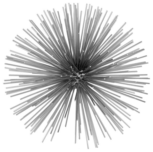 HomeRoots 8" x 8" x 8" Silver Medium Spiked Sphere