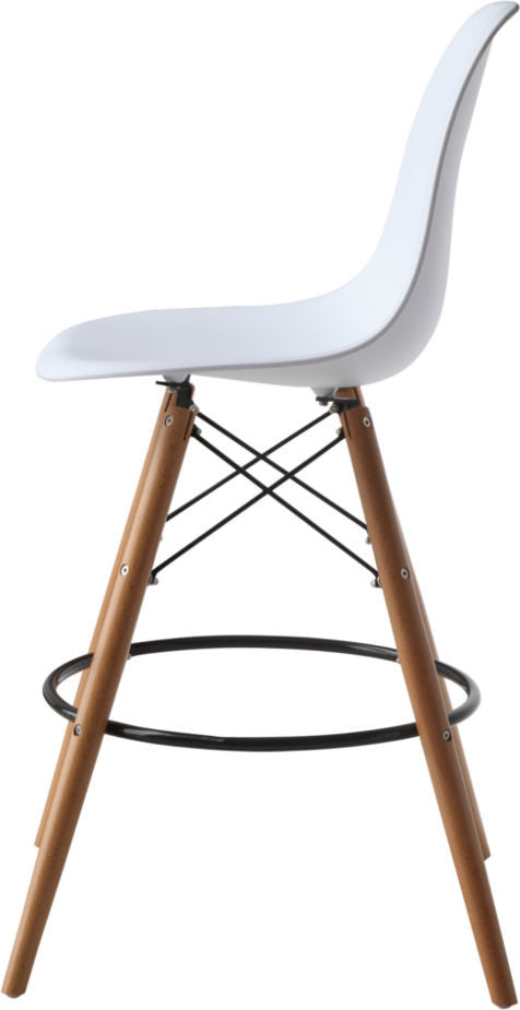 Modern Classics Woodleg Counter Chair Round Base, White