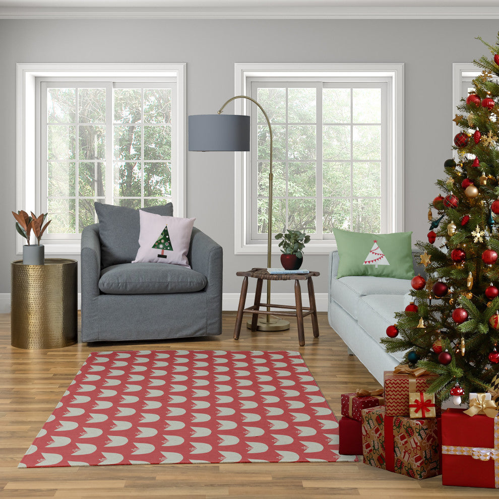 Crazy Christmas Decorative Throw Pillow, Pink, 16"x16"