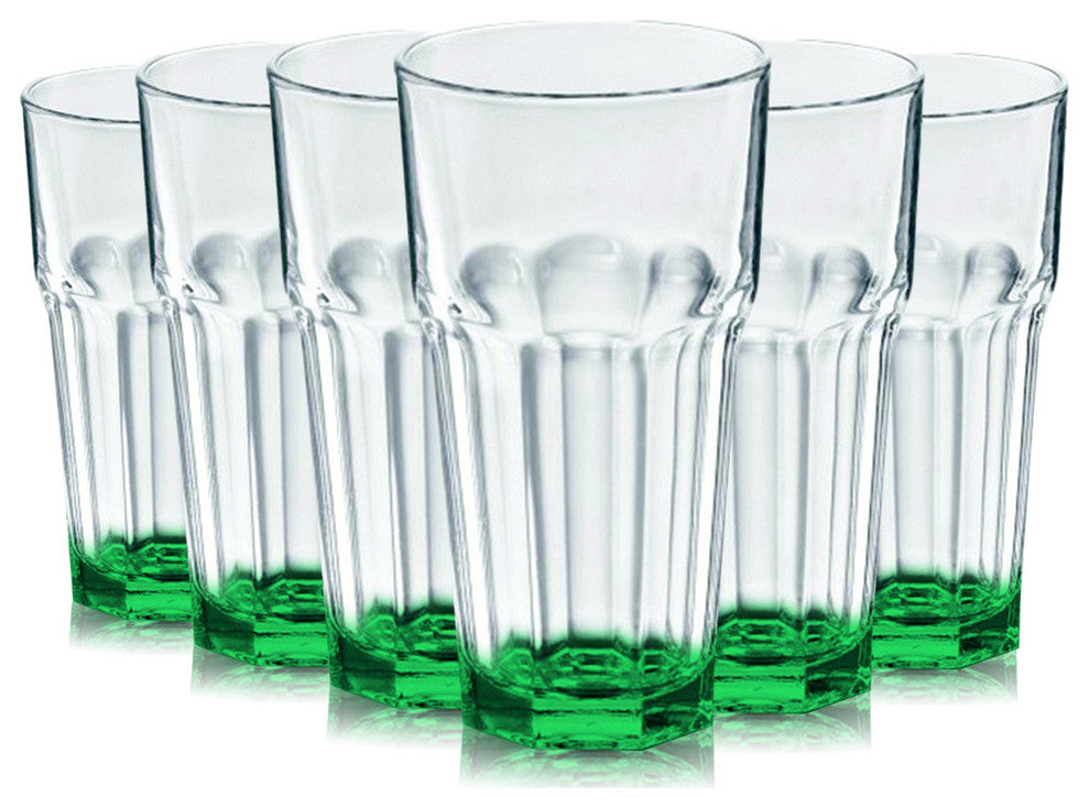 Libbey Gibraltar 16 Ounce Cooler Glass set of 6, Bottom E-Green