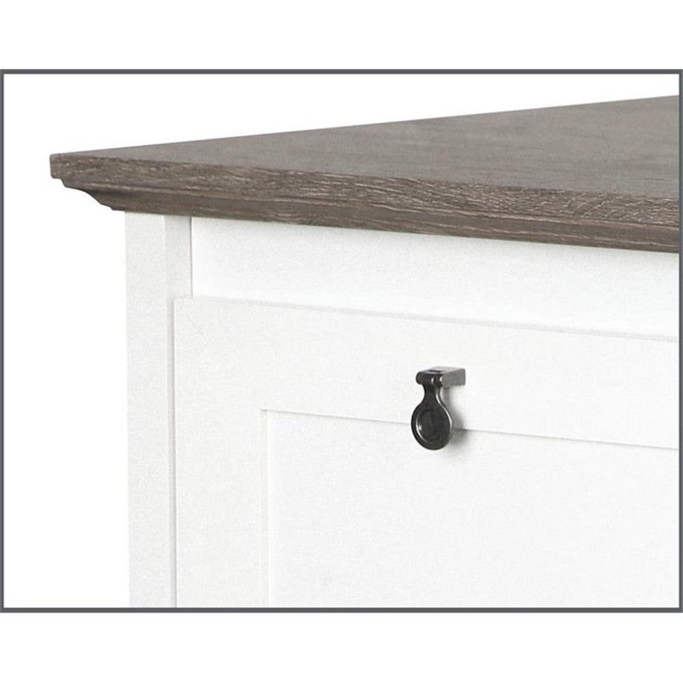 Saint Birch Finley 2-Drawer Modern Wood Lateral File Cabinet in White/Gray Oak