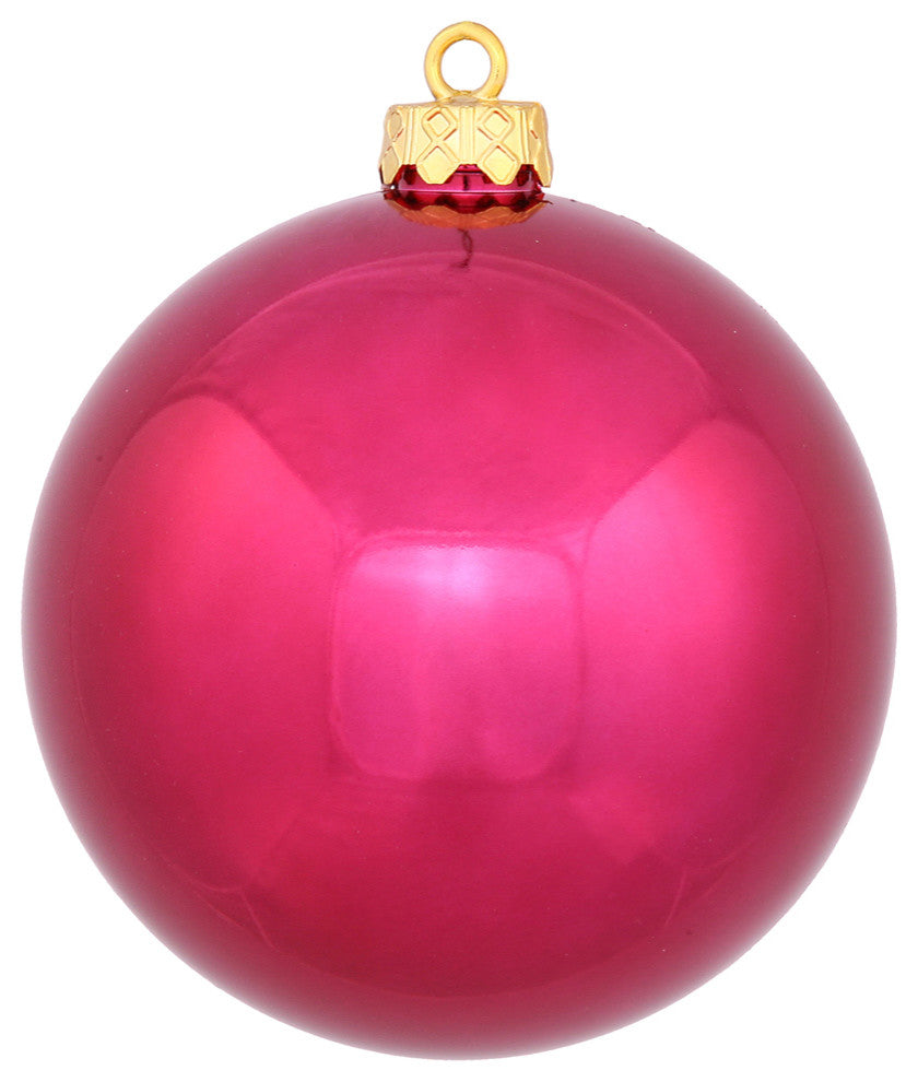 Vickerman N591519DSV 6" Wine Shiny Ball Ornament, 4 per Bag