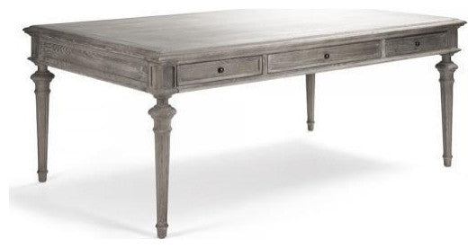 Traditional Limed Gray Oak Dining Table