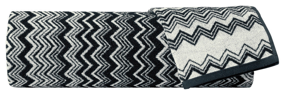 Keith Black and White Towel and Mat Collection, Color 601, Bath Sheet