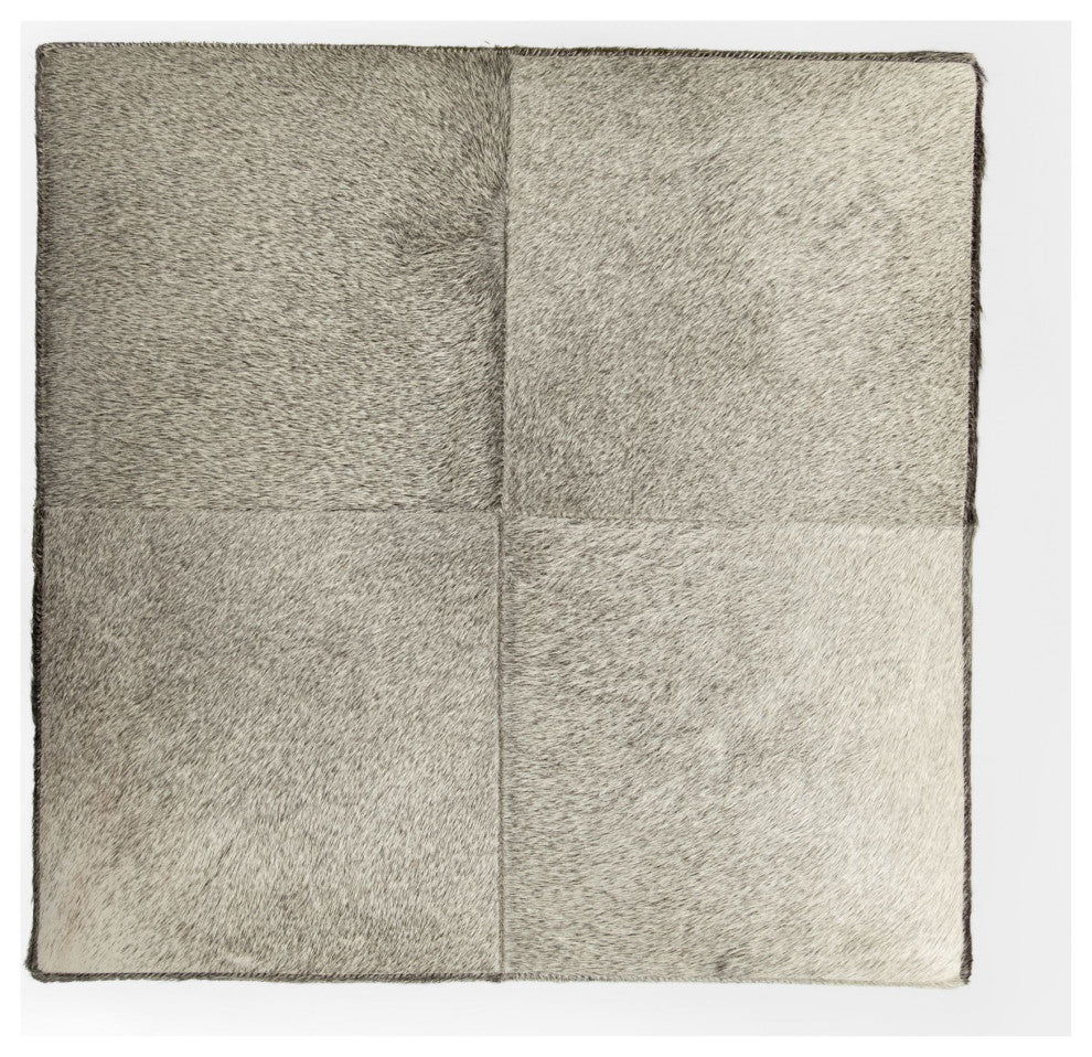 Gray Toned Cowhide Ottoman