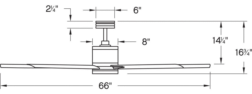Hinkley Vantage 66``Ceiling Fan 902466FGT-LWD