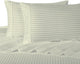 650 TC Striped Cotton Blend Sheet Set, Ivory, Split King