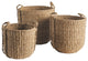 Seagrass Round Drum Baskets, Set of 3