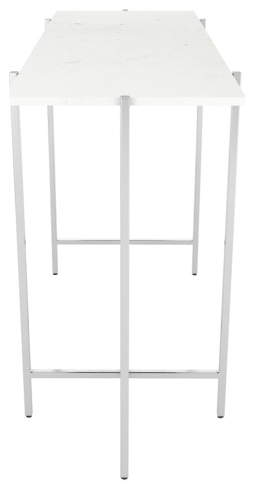 Titan Marble Console Table White & Silver
