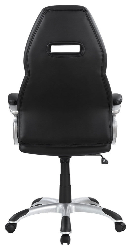 Adjustable Height Leatherette Office Chair, Black