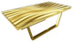 Modern Wave Coffee Table, Gold, Gold Plated Base