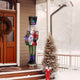 6' Nutcracker Playing Bass Drum With Moving Hands, Music, Timer, 32 LED Lights