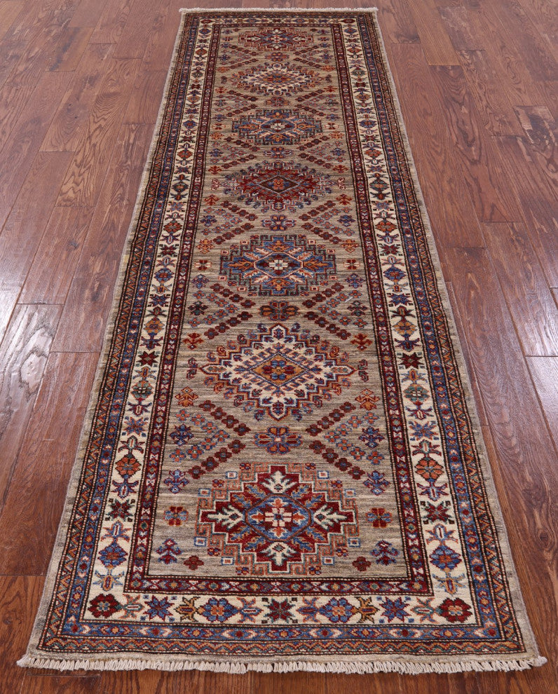 2' 10" X 9' 3" Runner Super Kazak Handmade Rug - Q12350