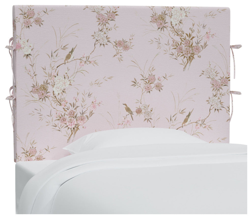 Rachel Ashwell Slipcover Headboard, Sc Bird Chinoiserie Pink, King