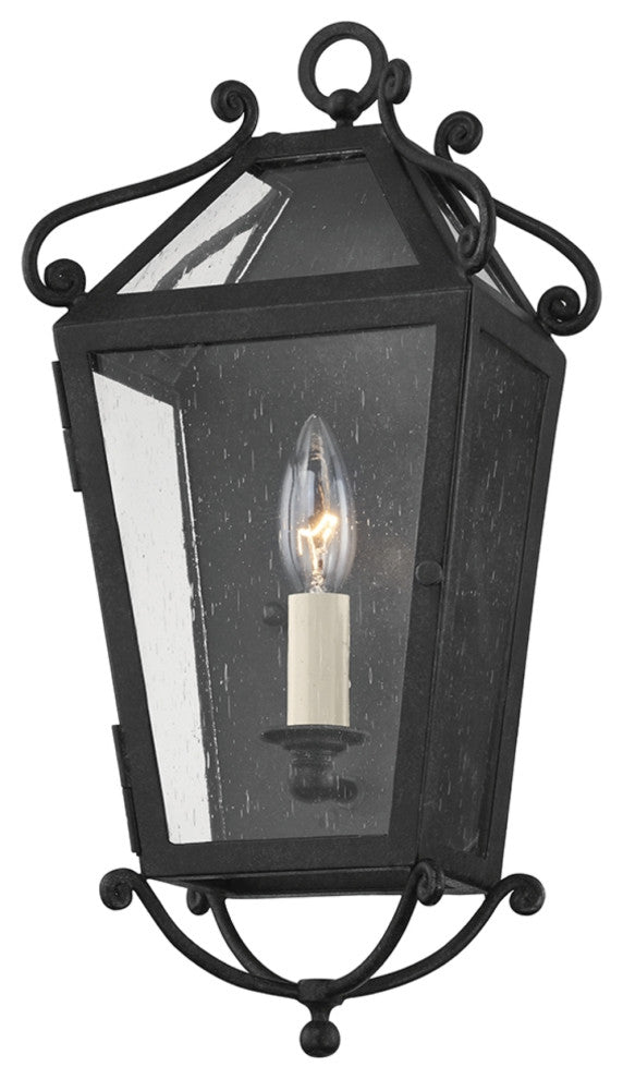 Santa Barbara County 1 Light Exterior Wall Sconce Small French Iron Frame