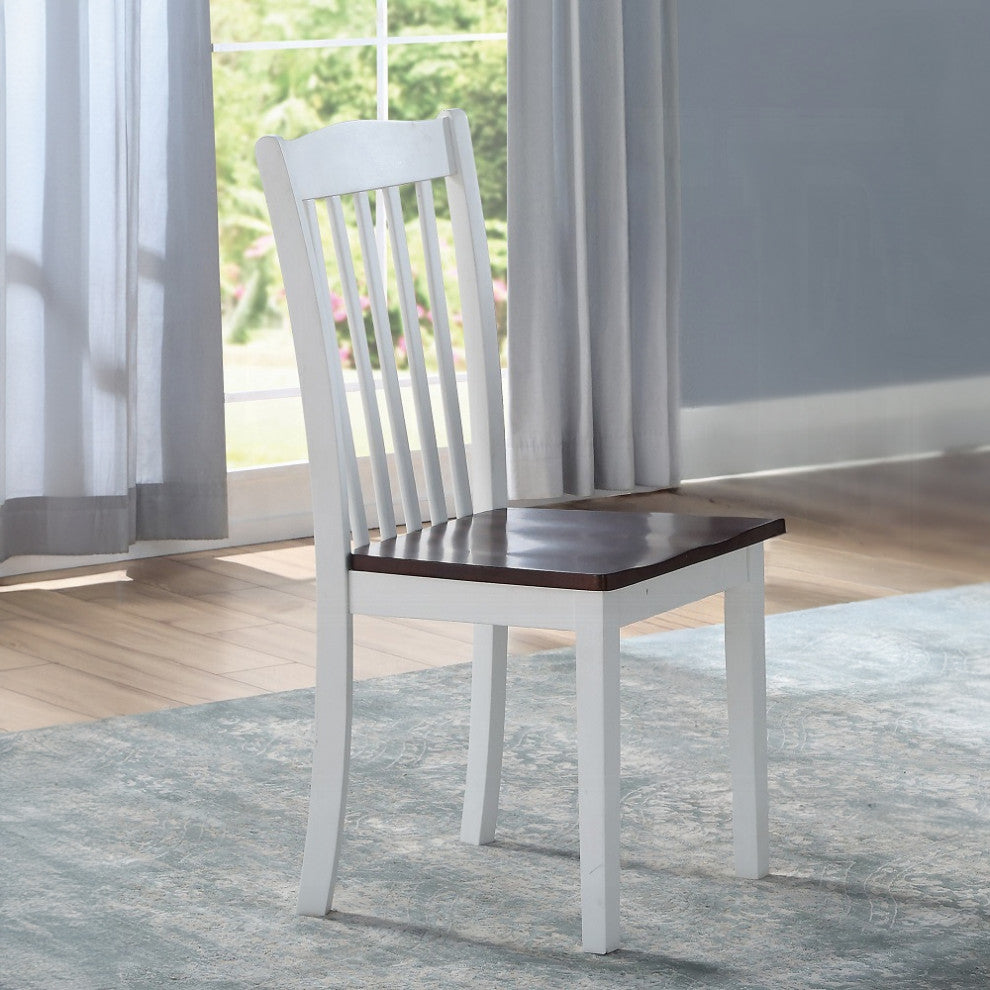 ACME Green Leigh Dining Chair, White and Walnut
