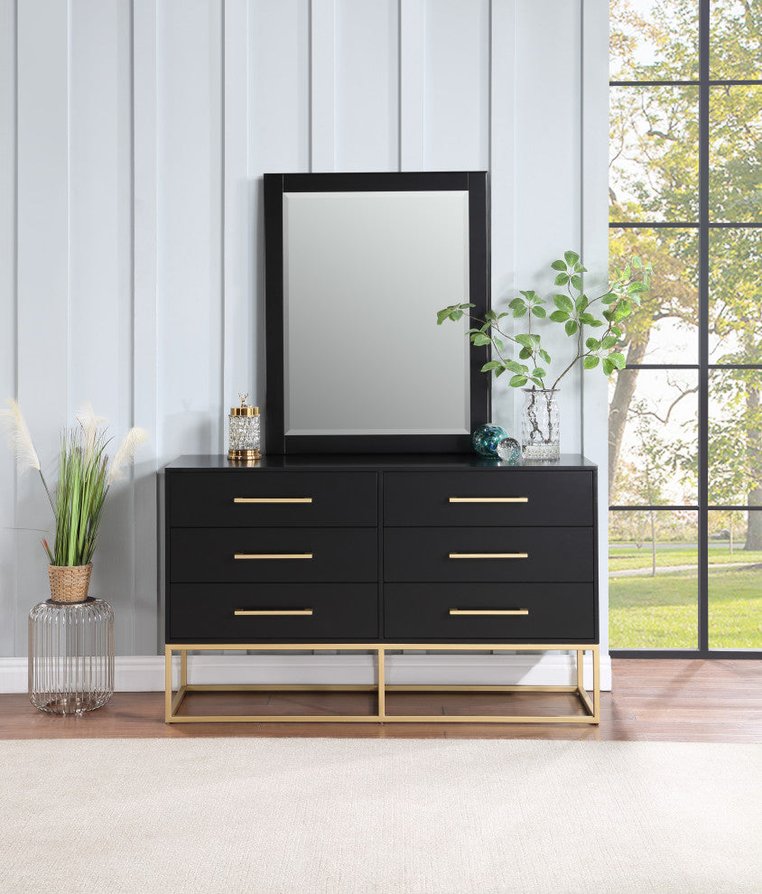 Maxine Mirror, Rich Black Finish