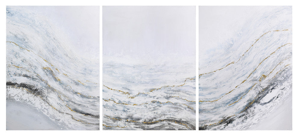 Blizzard Textured Metallic Hand Painted Wall Art by Martin Edwards