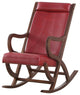 Triton Rocking Chair, Burgundy Pu and Walnut