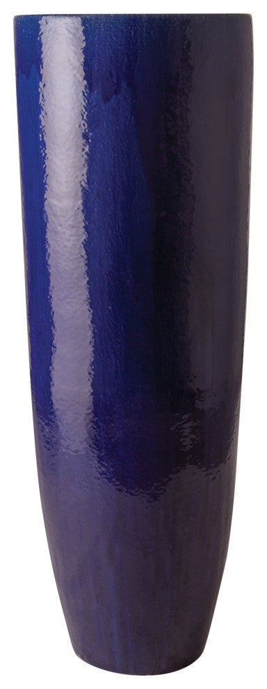 53 In Blue Ceramic Tall Round Pot